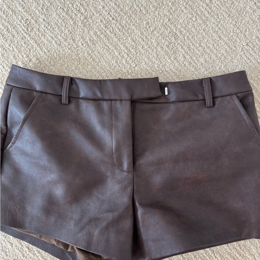 Peppermayo  Brown Leather Shorts